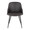 Bacci Contemporary Chair in Black Metal, Walnut Wood, and Brown Faux Leather- Set of 2 — front view