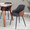 Bacci Contemporary Chair in Black Metal, Walnut Wood, and Brown Faux Leather- Set of 2 — lifestyle photo 3