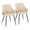 Bacci Contemporary Chair in Black Metal, Walnut Wood, and Cream Faux Leather-  Set of 2 — pair view