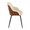 Bacci Contemporary Chair in Black Metal, Walnut Wood, and Cream Faux Leather-  Set of 2 — side view