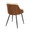 Bacci Contemporary Chair in Black Metal, Walnut Wood, and Cream Faux Leather-  Set of 2 — rear three-quarter view