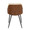 Bacci Contemporary Chair in Black Metal, Walnut Wood, and Cream Faux Leather-  Set of 2 — back view