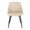 Bacci Contemporary Chair in Black Metal, Walnut Wood, and Cream Faux Leather-  Set of 2 — front view
