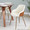 Bacci Contemporary Chair in Black Metal, Walnut Wood, and Cream Faux Leather-  Set of 2 — lifestyle photo 3