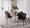 Bacci Mid-Century Modern Dining/Accent Chair in Walnut Wood and Black Faux Leather — lifestyle photo 4