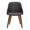 Bacci Mid-Century Modern Dining/Accent Chair in Walnut Wood and Brown Faux Leather — front view