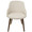 Bacci Mid-Century Modern Dining/Accent Chair in Walnut Wood and Cream Fabric- Set of 2 — front view