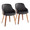 Bacci Mid-Century Modern Dining/Accent Chair in Walnut Wood and Black Faux Leather- Set of 2 — pair view