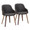 Bacci Mid-Century Modern Dining/Accent Chair in Walnut Wood and Brown Faux Leather- Set of 2 — pair view
