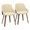 Bacci Mid-Century Modern Dining/Accent Chair in Walnut Wood and Cream Faux Leather — pair view