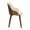 Bacci Mid-Century Modern Dining/Accent Chair in Walnut Wood and Cream Faux Leather — side view