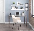 Boyne accent chairs & seating in Black Metal, Cream Noise Fabric