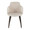 Boyne accent chair in Dark Walnut Wood, Cream Fabric, front view, featuring wood frame
