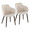 Boyne Farmhouse Dining/Accent Chair in Dark Walnut Wood and Cream Fabric- Set of 2 — pair view