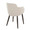 Boyne Farmhouse Dining/Accent Chair in Dark Walnut Wood and Cream Fabric- Set of 2 — rear three-quarter view