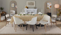 Boyne accent chair in Whitewashed Wood, Cream Noise Fabric, featuring wood frame
