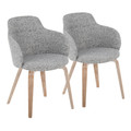 Boyne Contemporary Dining/Accent Chair in Whitewashed Wood and Dark Grey Noise Fabric- Set of 2 — pair view
