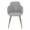 Boyne Contemporary Accent Chair in Antique Copper Metal and Dark Grey Fabric- Set of 2 — front view