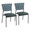 Braided Tania Contemporary Chair in Black Metal, Green Faux Leather, and Sea Green Fabric- Set of 2 — pair view