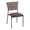 Braided Tania Contemporary Chair in Black Metal, Grey Faux Leather, and Light Brown Fabric- Set of 2 — product view