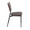 Braided Tania Contemporary Chair in Black Metal, Grey Faux Leather, and Light Brown Fabric- Set of 2 — side view