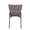 Braided Tania Contemporary Chair in Black Metal, Grey Faux Leather, and Light Brown Fabric- Set of 2 — back view