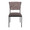 Braided Tania Contemporary Chair in Black Metal, Grey Faux Leather, and Light Brown Fabric- Set of 2 — front view