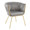 Braided Renee Glam Chair in Gold Metal and Silver Velvet — product view