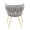 Braided Renee Glam Chair in Gold Metal and Silver Velvet — back view