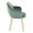 Buena Contemporary Dining Chair in Natural Wood and Green Velvet- Set of 2 — side view