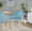 Buena Contemporary Dining Chair in Natural Wood and Light Blue Velvet- Set of 2 — lifestyle photo 1