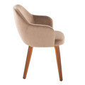 Buena dining chair in Walnut Wood, Brown Velvet, side view, featuring wood frame