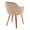 Buena Contemporary Dining Chair in Walnut Wood and Brown Velvet- Set of 2 — rear three-quarter view