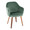 Buena Contemporary Dining Chair in Walnut Wood and Green Velvet- Set of 2 — product view
