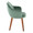Buena Contemporary Dining Chair in Walnut Wood and Green Velvet- Set of 2 — side view