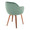 Buena Contemporary Dining Chair in Walnut Wood and Green Velvet- Set of 2 — rear three-quarter view