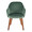 Buena Contemporary Dining Chair in Walnut Wood and Green Velvet- Set of 2 — front view