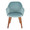 Buena Contemporary Dining Chair in Walnut Wood and Light Blue Velvet- Set of 2 — front view