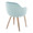 Buena dining chair in Whitewashed Wood, Light Blue Velvet, back and side view, featuring wood frame