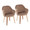 Buena Contemporary Dining Chair in Zebra Wood and Brown Velvet- Set of 2 — pair view