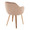 Buena Contemporary Dining Chair in Zebra Wood and Brown Velvet- Set of 2 — rear three-quarter view