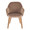 Buena Contemporary Dining Chair in Zebra Wood and Brown Velvet- Set of 2 — front view