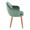 Buena Contemporary Dining Chair in Zebra Wood and Green Velvet- Set of 2 — side view