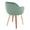 Buena Contemporary Dining Chair in Zebra Wood and Green Velvet- Set of 2 — rear three-quarter view