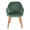 Buena Contemporary Dining Chair in Zebra Wood and Green Velvet- Set of 2 — front view