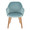 Buena Contemporary Dining Chair in Zebra Wood and Light Blue Velvet- Set of 2 — front view