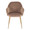 Buena Contemporary Dining Chair in Gold Metal and Brown Velvet- Set of 2 — front view