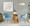 Buena Contemporary Dining Chair in Gold Metal and Light Blue Velvet- Set of 2 — lifestyle photo 1