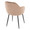 Buena Contemporary Dining Chair in Black Metal and Brown Velvet- Set of 2 — rear three-quarter view