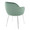 Buena Contemporary Dining Chair in Chrome Metal and Green Velvet- Set of 2 — rear three-quarter view